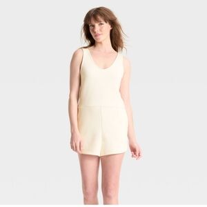 NWT A new day womens romper one piece white cream bridal